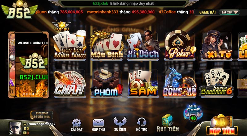 Đấu trí đỉnh cao game bài B52
