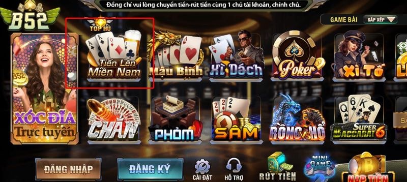 Giới thiệu về tựa game tiến lên Miền Nam