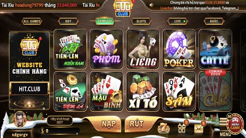 Top những game bài đỉnh cao tại Hitclub